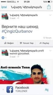 Xakerlərimizdən düşmənə böyük ŞOK: Şəhidin şəkili erməni profillərində - FOTO - ÖZƏL Xakerlərimizdən düşmənə böyük ŞOK: Şəhidin şəkili erməni profillərində - FOTO - ÖZƏL