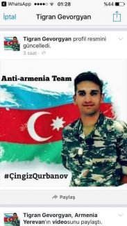 Xakerlərimizdən düşmənə böyük ŞOK: Şəhidin şəkili erməni profillərində - FOTO - ÖZƏL Xakerlərimizdən düşmənə böyük ŞOK: Şəhidin şəkili erməni profillərində - FOTO - ÖZƏL