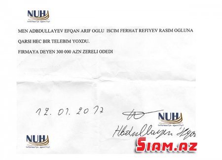  Nəriman Əliyevin qohumunun 300 000 aldığını təsdiqləyən sənəd ortaya çıxdı - FAKT Nəriman Əliyevin qohumunun 300 000 aldığını təsdiqləyən sənəd ortaya çıxdı - FAKT