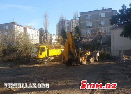 Bakıda “abadlıq” adı ilə ağacları kəsirlər- FOTOLAR Bakıda “abadlıq” adı ilə ağacları kəsirlər- FOTOLAR