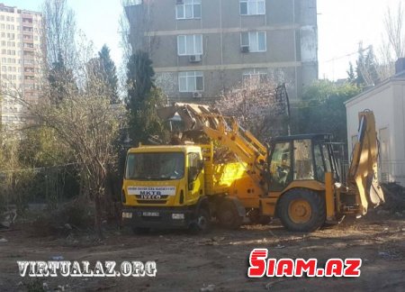 Bakıda “abadlıq” adı ilə ağacları kəsirlər- FOTOLAR Bakıda “abadlıq” adı ilə ağacları kəsirlər- FOTOLAR